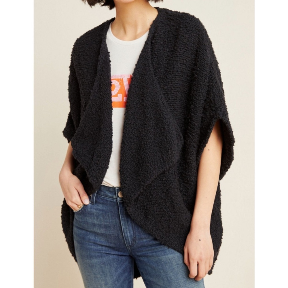 Anthropologie Billie Shawl Cardigan Black | Sz S